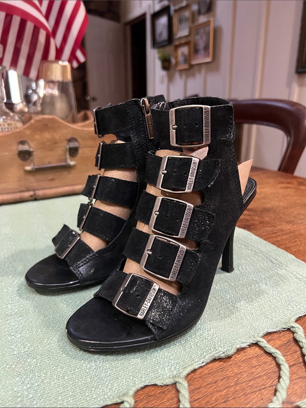 Harley-Davidson Lottie Peep Toe Heels